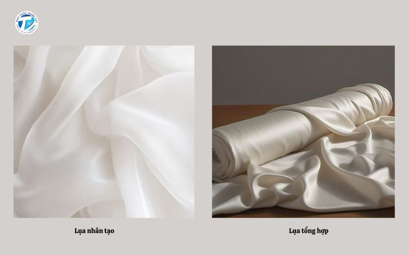 In tranh vải lụa - Lụa nhân tạo và lụa tổng hợp